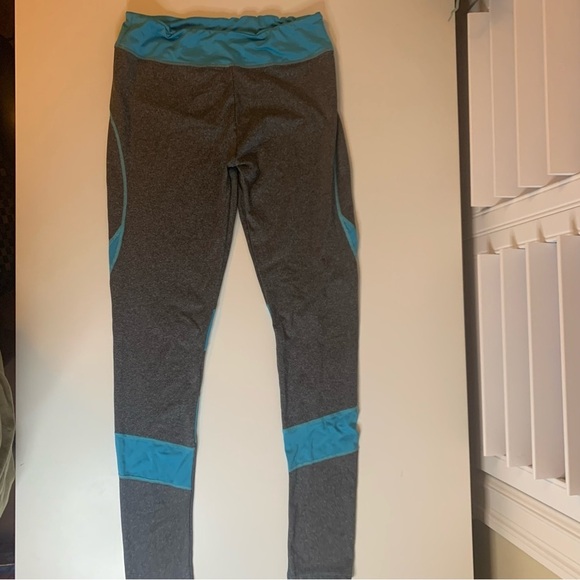 Pants - Gray and Blue Leggings with scrunch back